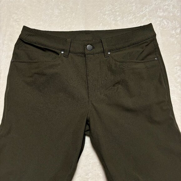 Lululemon Mens ABC Pant Slim Warpstreme Size 30 Dark Olive Performance W5AD8S - Picture 4 of 11